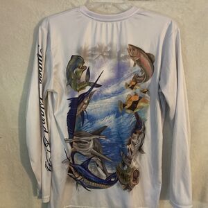 Spicy Tuna Mens Tybee Island GA Long Sleeve Athletic Shirt Size Medium White